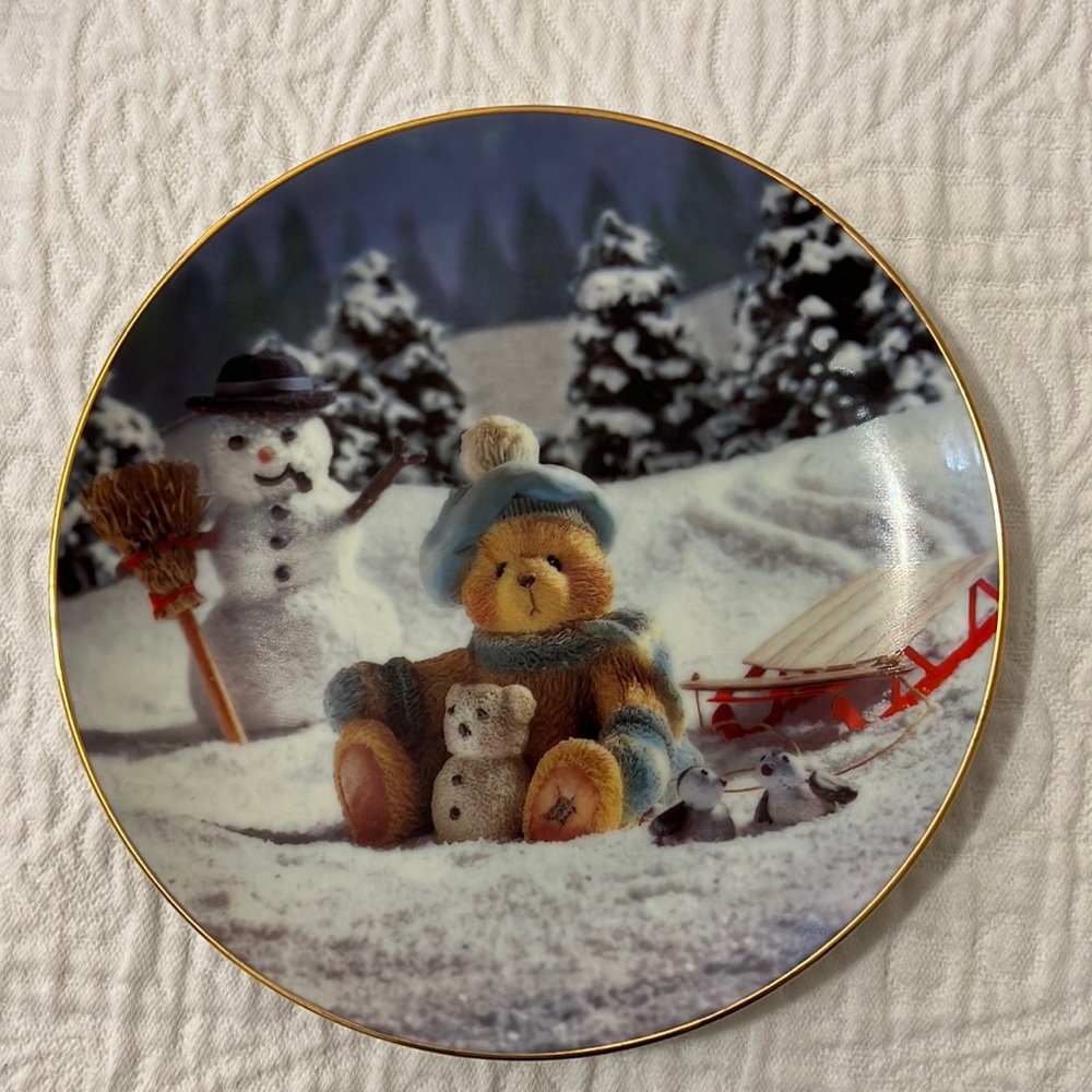 Cherished Teddies Hamilton Plate Collection "A New Year With Old Friends"